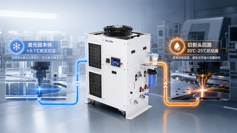 Dual-channel precise temperature control: How does a 10kW variable-frequency dual-loop water chiller solve the temperature control problem in laser processing?